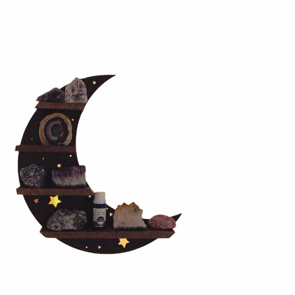 新款直销跨境Luna Moth Lamp Crystal Shelf木质月神蛾灯水晶架客,淘宝优惠券,粉丝福利购,淘宝优惠卷