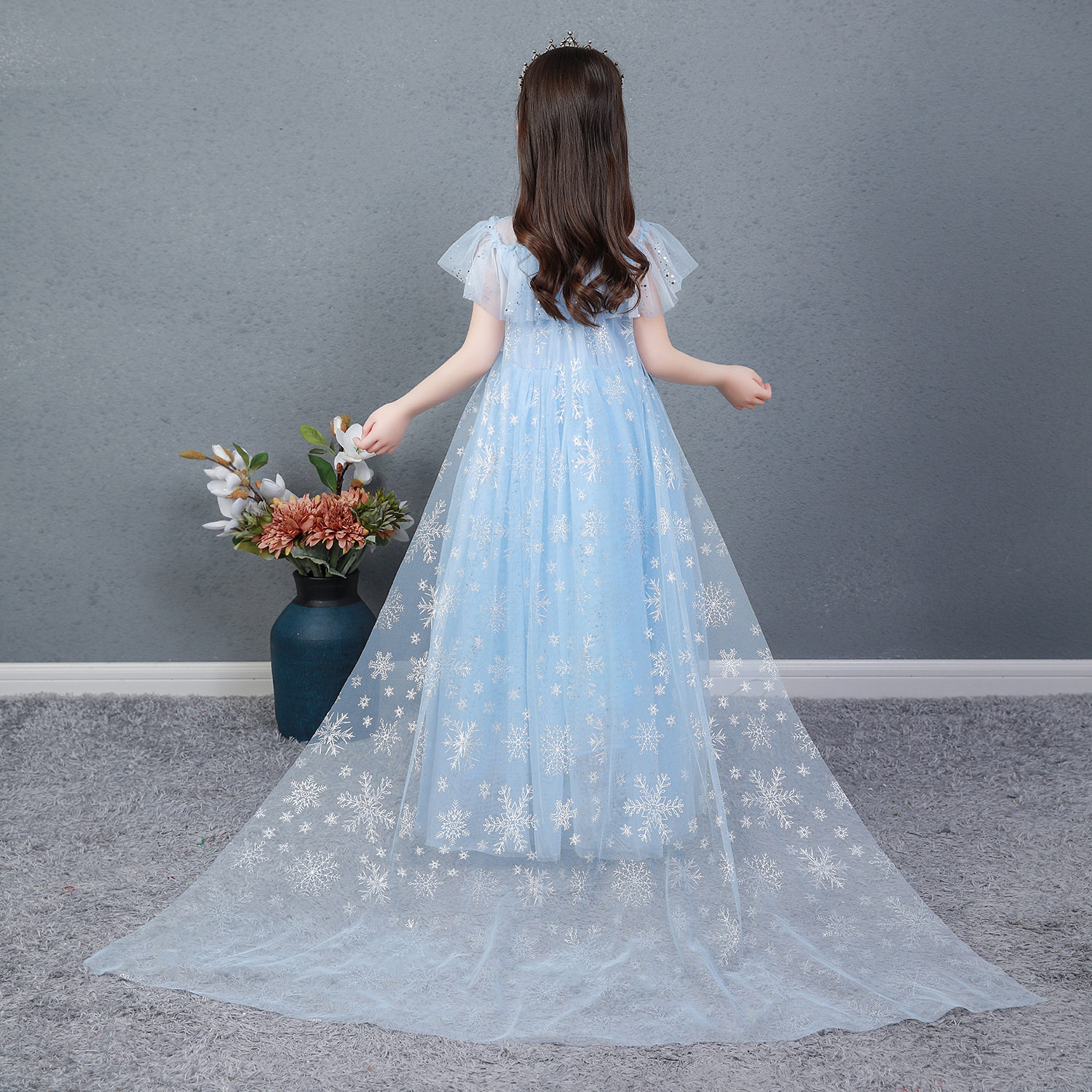 爱莎沙女夏新款带披风儿童2公主裙 玛贝娅民族服装/舞台装