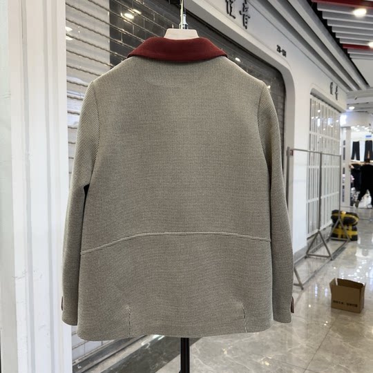 Fashionable mother's lapel small fragrant style thickened short coat