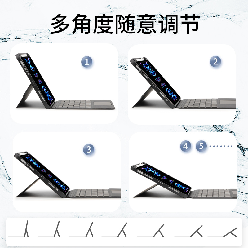 iPad键盘Air5/air4保护套pro11寸1/2/3/4适合苹果平板2023款ipad10磁吸10.9寸ipad7/8/9代10.2触控10.5妙控3 - 图1
