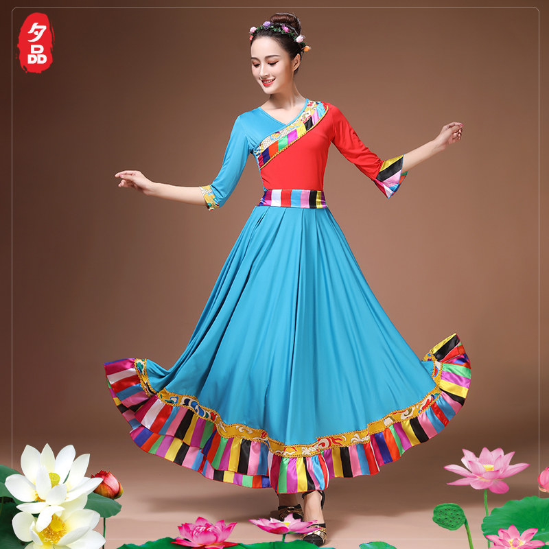 广场舞藏族舞蹈演出服装女成人新款 夕品民族服装/舞台装