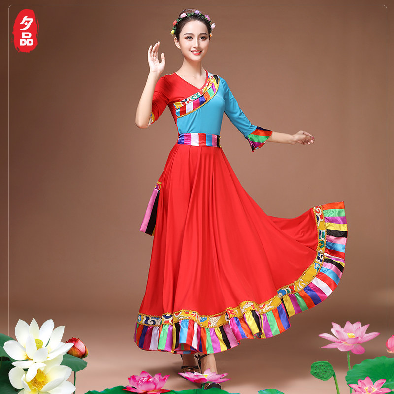 广场舞藏族舞蹈演出服装女成人新款 夕品民族服装/舞台装