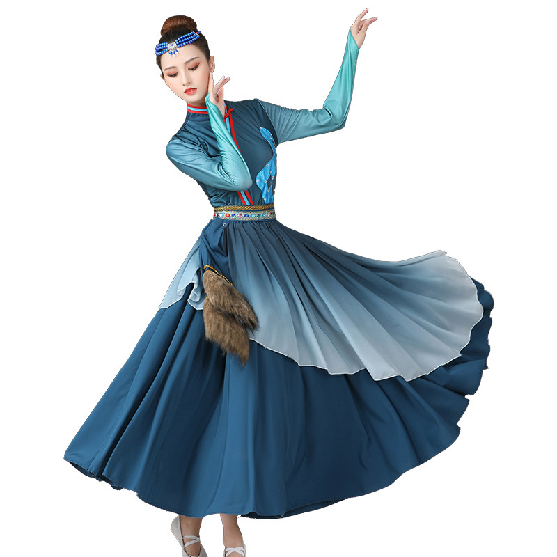 蒙古族女艺考藏族民族舞成人广场舞 夕品民族服装/舞台装