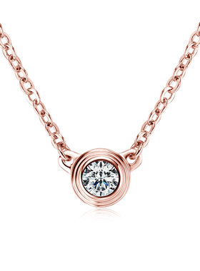 尚美伯爵尚美伯爵同款鼻屎项链女s925纯银莫桑石小飞碟玫瑰金锁骨