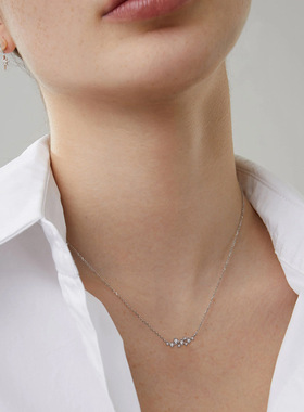 尚美伯爵尚美伯爵网红同款酷小众设计莫桑石项链女满天星纯银锁骨
