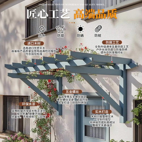 户外露台简易遮阳棚别墅庭院门头屋檐装饰雨棚雨搭窗户家用遮阳蓬 - 图2