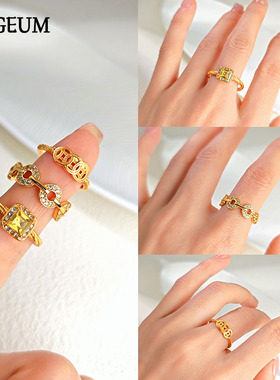 编织麻花开口戒指女轻奢高级感小众设计素圈食指指环时尚百搭饰品