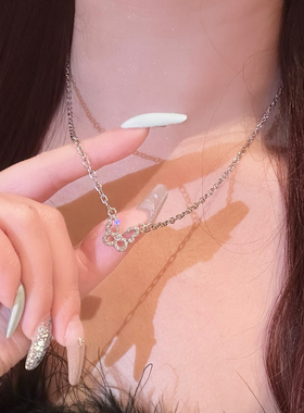 小红缇jewelry 蝴蝶结项链简约气质高级感锁骨链925银配饰颈链女