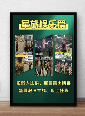 少儿军训 夏令营活动宣传海报展板挂画 军旅 军事主题 装饰 挂画