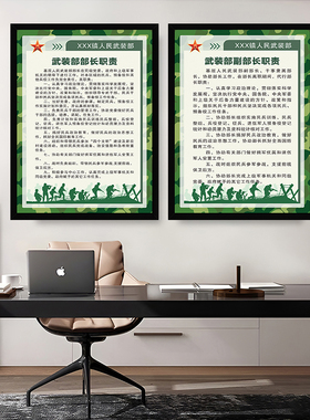 人民武装部民兵干部制度基层部门工作岗位职责展板挂画条例牌海报