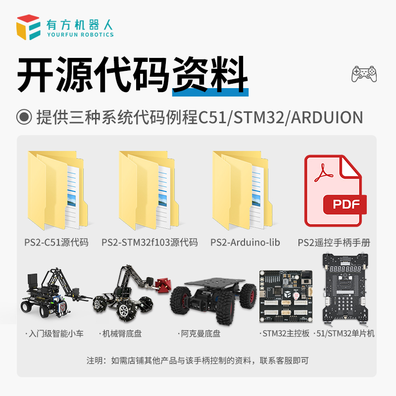 PS2无线手柄 智能小车遥控器 2.4G 适用于STM32 树莓派 arduino - 图0