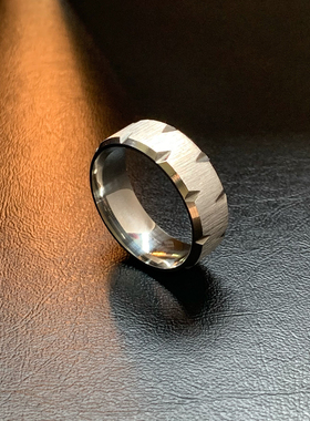 臻满缺憾-哑光钛钢通勤戒指男潮