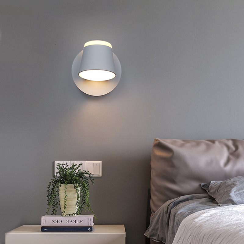 卧室床头灯北欧简约书房LED阅读壁灯带开关可调角度舒适上下发光