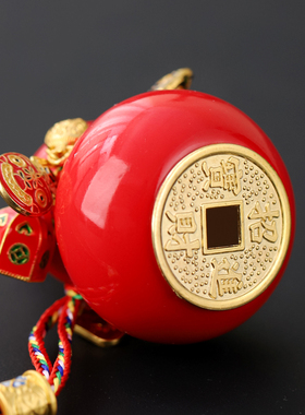 景德镇陶瓷七彩平安葫芦小摆件