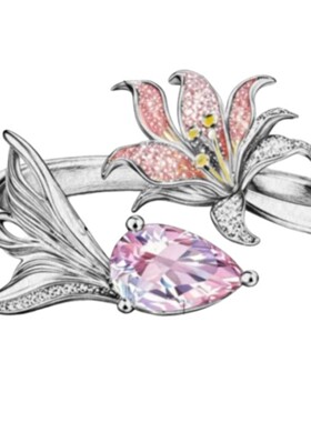 新款高品质祁煜嘉兰百合鱼尾戒指手绘精致动漫乙游同人周边指环