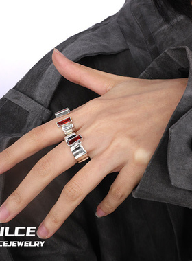 现货高版本陆沉同款红色锆石戒指暗黑冷淡风光与夜之恋食指戒