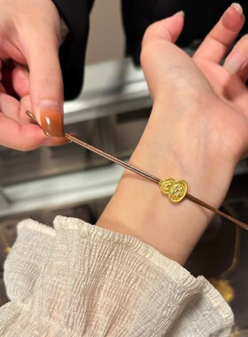 新款高品质新中式珐琅葫芦双股手绳编绳手链百搭棕绳手饰