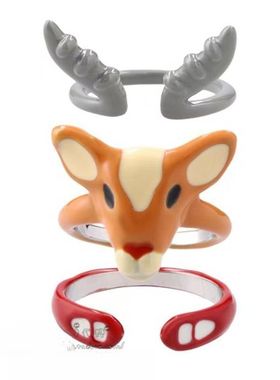 新款高品质版本幽灵公主25周年三连环套叠组合戒指指环