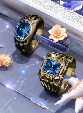 高品质新款深空祁煜同款情侣戒指开口设计二次元羁绊指环仿古婚戒