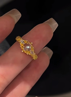 v金材质新款高品质月光缪斯是梦境中的月光女神戒高级感指戒