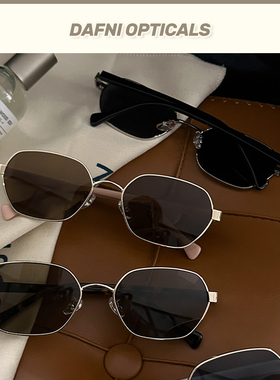 复古港风墨镜女款金属玳瑁色