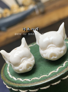 鹿角雕刻八戒 猪头文玩趣味搭配DIY 配饰