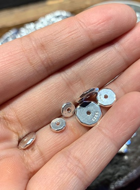 纯银925无相实心隔片文玩搭配DIY