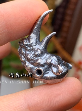 纯银精工犀三通文玩精工文玩个性搭配