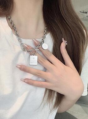 钛钢爱心甜酷风装饰品锁骨链网红