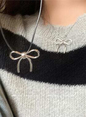 简约蝴蝶结项链情侣高级锁骨