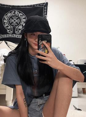 鸭舌帽黑色帆黑色帆布贝雷
