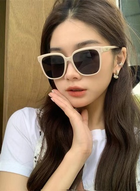 太阳眼镜防紫外线白框近视墨镜