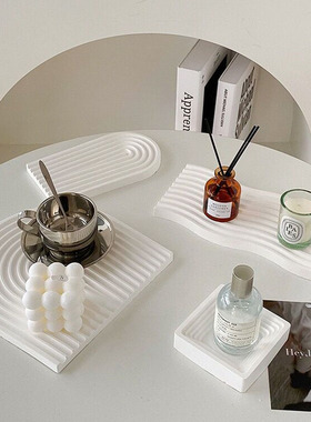 ins石膏托盘家用小波浪纹理拍照道具装饰饰品摆拍美食摄影背景板