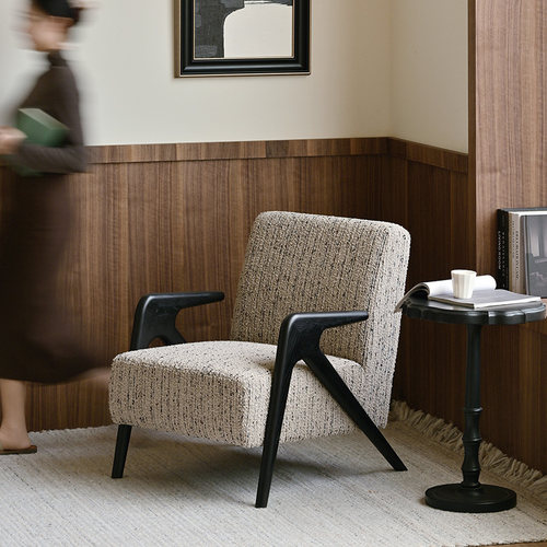 UCK又壳 | 美拉德中古风单人沙发椅复古文艺设计师小户型休闲椅子 - 图0