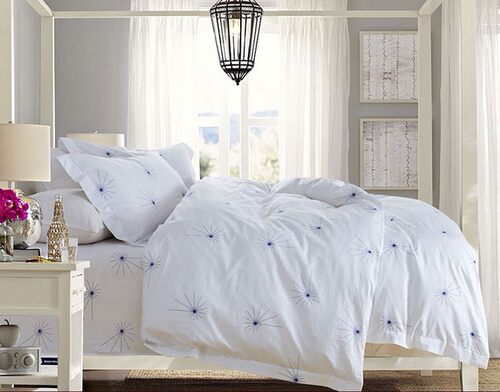 酒店布草纯棉宾馆白色全棉床单被套三四件套枕套床上用品灿烂星空 - 图2