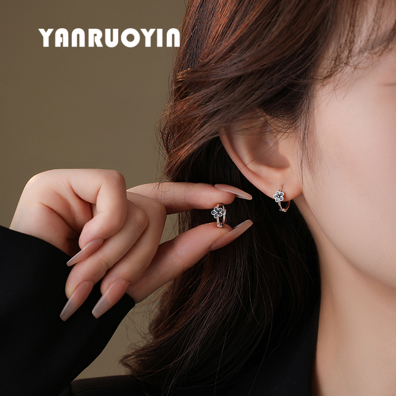 999足银耳环女纯银复古花朵耳扣个性时尚简约百搭甜美花朵养耳洞,淘宝优惠券,粉丝福利购,淘宝优惠卷