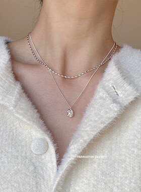 925银光珠豆豆项链女精致时尚感