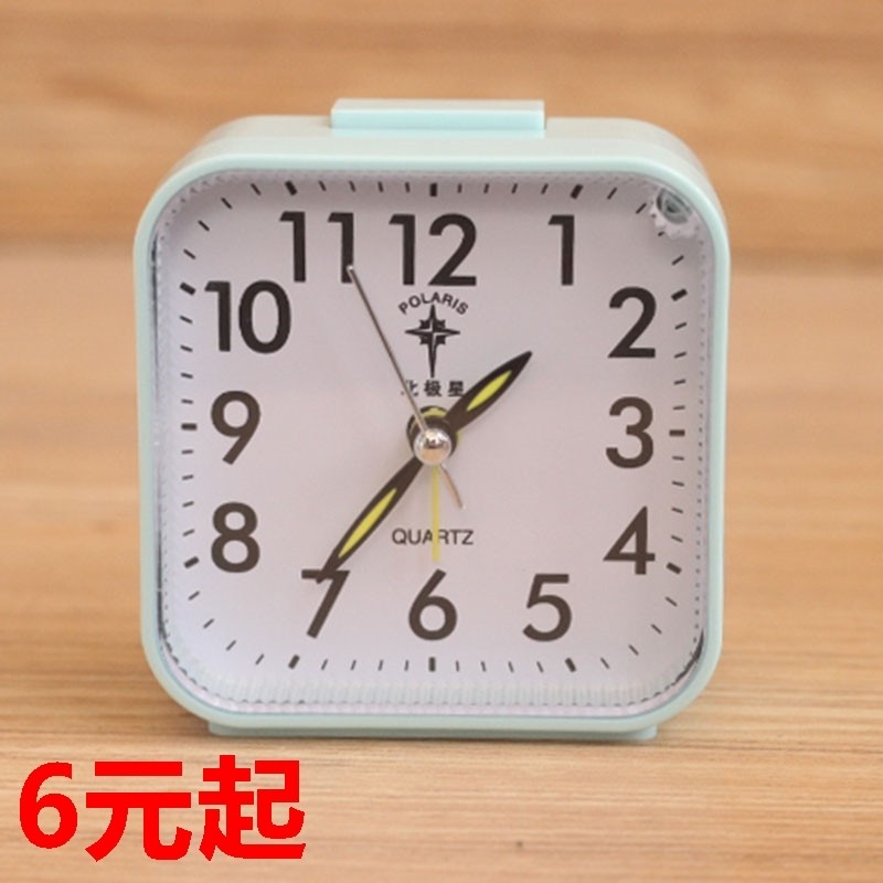 床头小闹钟超静音卧室学生小夜灯闹钟家用台钟表床头时钟座钟闹表_虎窝淘