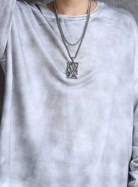 民族风霸气关羽钢吊坠男项链复古