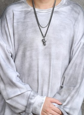 复古时尚钛钢潮男INS毛衣链