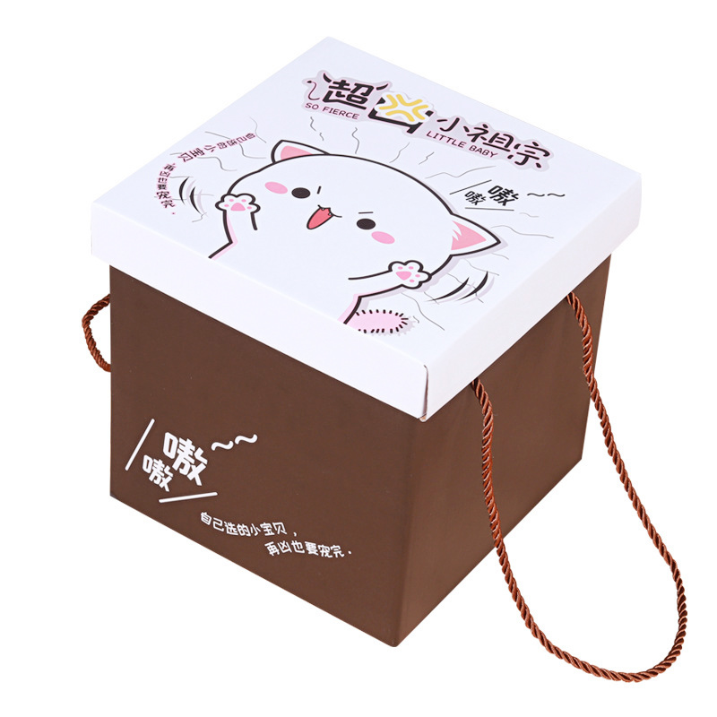 男生女生精美正方形猪饲料零食空盒子大礼包装盒子生日礼物礼品盒-图3