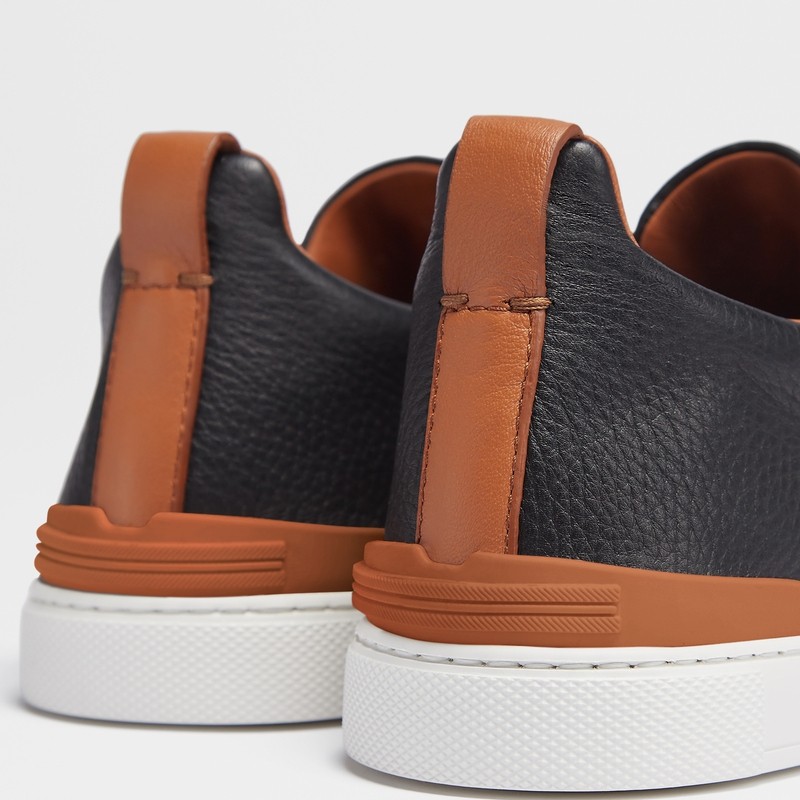 ZEGNA杰尼亚男鞋黑色鹿皮TripleStitch™奢华休闲鞋,淘宝优惠券,粉丝福利购,淘宝优惠卷