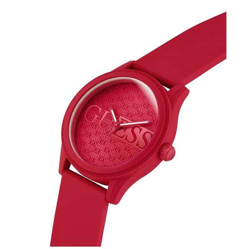 代购GUESS男士腕表模拟夜光日期计时红色硅胶圆形防水日常休闲 - 图3
