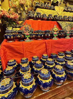 家居精品陶瓷八吉祥图案宝瓶摆件