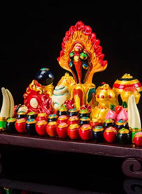 藏式民族风手工彩绘百宝座摆件