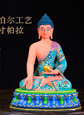 藏式七寸帕拉药师八佛铜像摆件