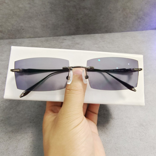 商务变色无框近视眼镜男时尚超轻可配度数散光眼睛网上配镜无边框