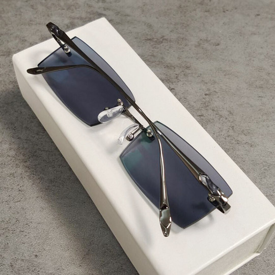 商务变色无框近视眼镜男时尚超轻可配度数散光眼睛网上配镜无边框