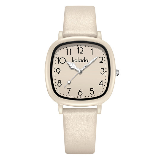 2025新款手表女款初中高中学生ins高颜值显白儿童考试方形石英表