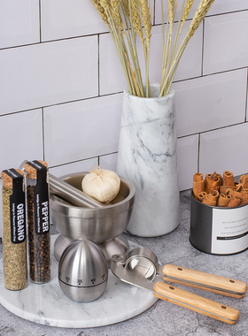 厨房样板间装饰品摆件大理石托盘